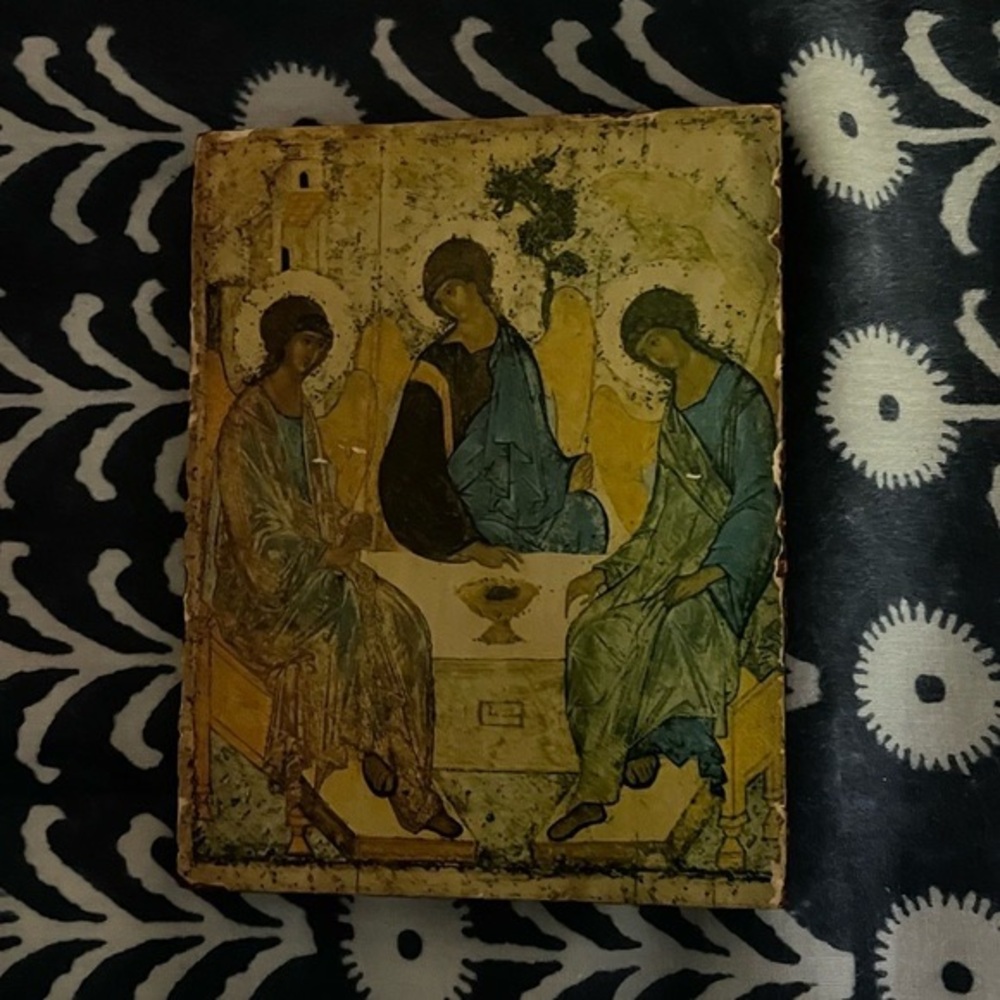 Vintage Russian Wooden Miniature Icon
